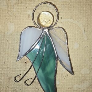 Christmas Angel Ornament (Tasseled, green)